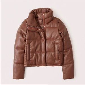 New with Tags Abercrombie & Fitch Mini Vegan Leather Puffer Coat